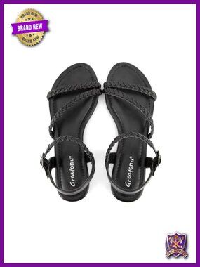 Women's Flat Sandals Slip On Summer Gladiator Open Toe Braided Slingback Shoes